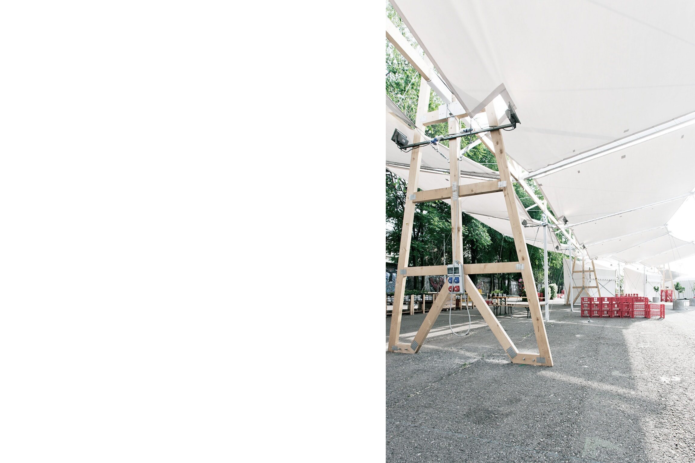 Detalle técnico de la estructura LuzPavilion